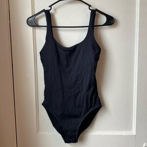 Athleta black ribbed one piece swimsuit